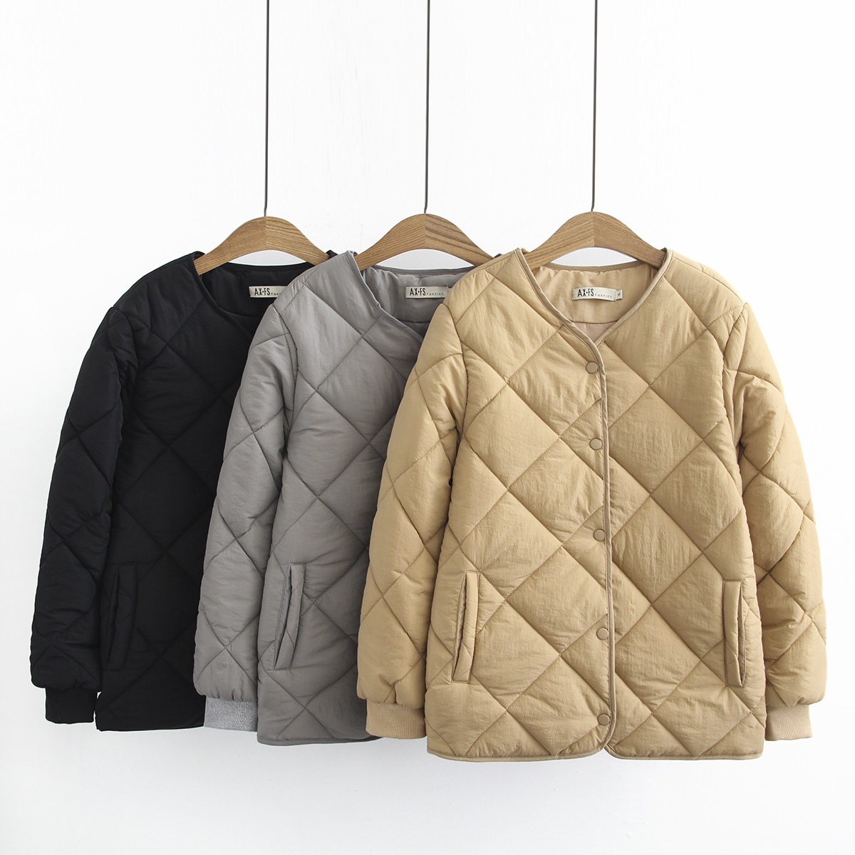 新入庫 キルティングジャケット レディース 幾何柄 ジャケット 中綿ジャケット キルトコート シンプル ボタン留め ゆったり 冬物