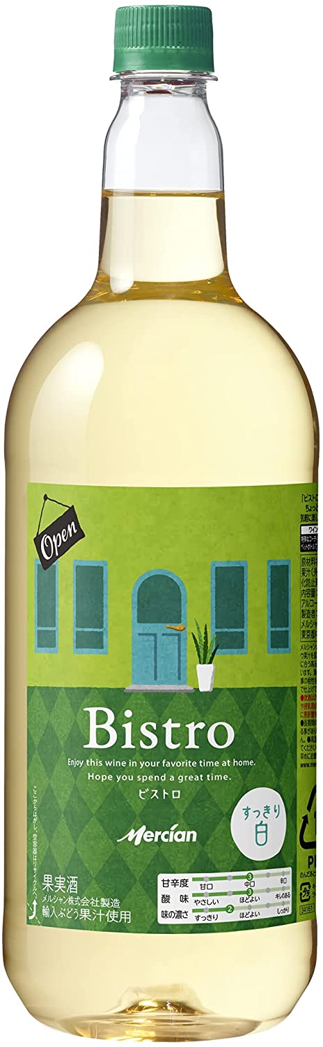 【送料無料】メルシャン ビストロ 白 ペット 1500ml 1.5L2ケース/12本【北海道沖縄県東北四国九州地方は必ず送料がかかります】
