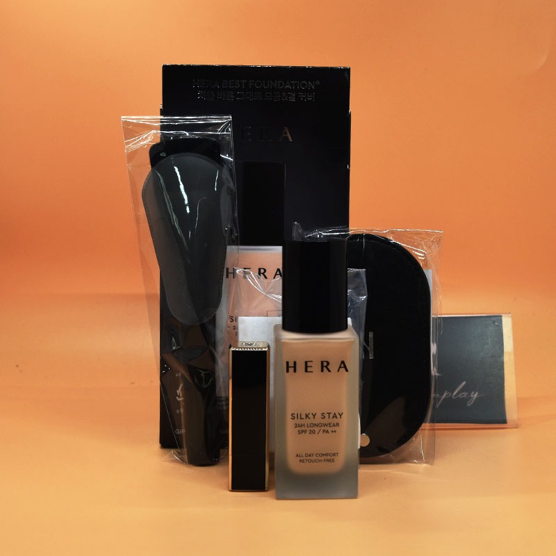 プレゼントヘラシルキーステイ24Hロングウェアファンデーション21N1 30g+ミニリップ1.1g+ブラシ+手鏡