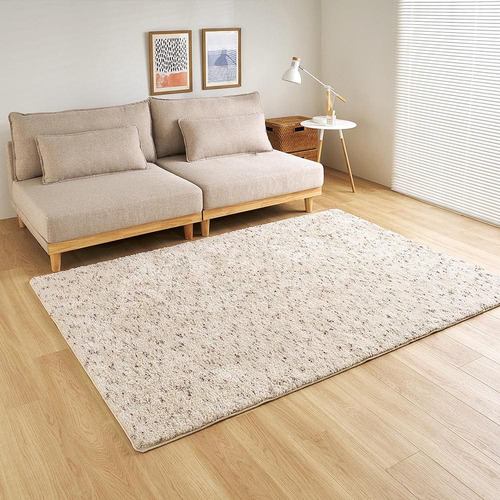 【メーカー直送品】萩原 ミックスシャギーラグ Liva リーヴァ 約140×200cm アイボリー