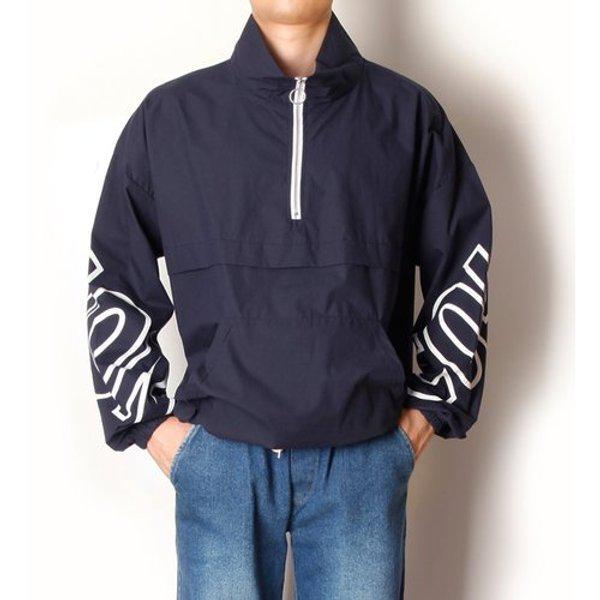 メンズウインドブレーカーレタリングアノラックTシャツKSM-TSA-SCT0320006-紺色
