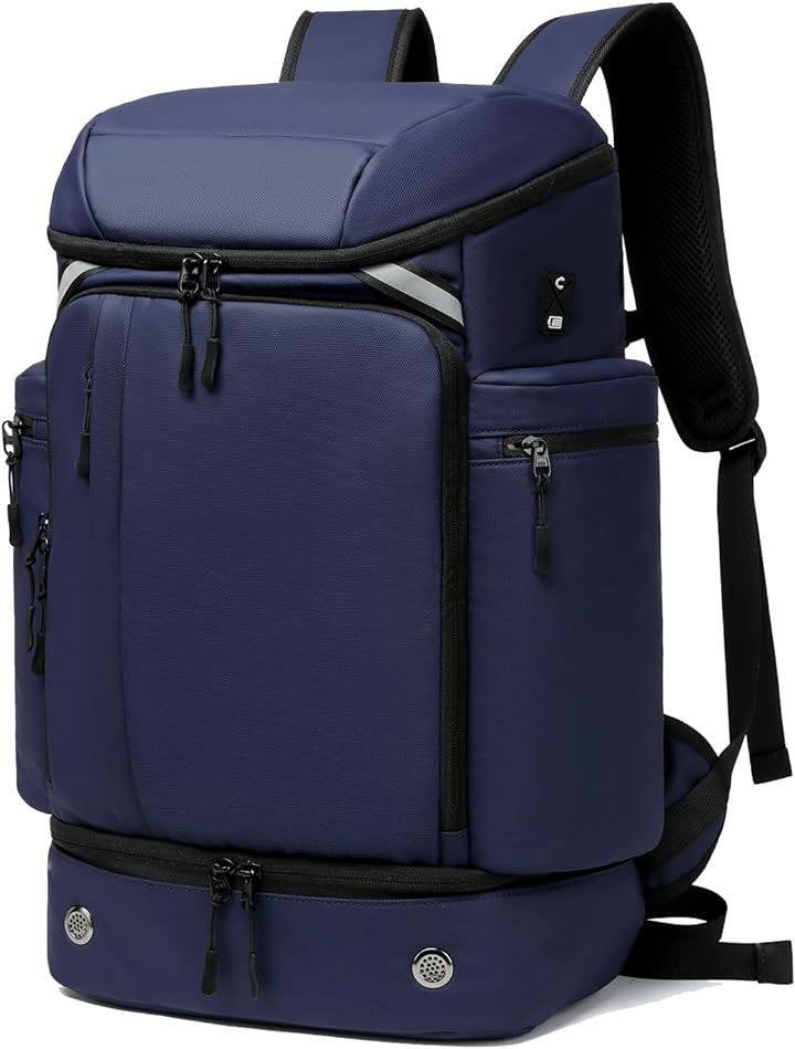 リュック メンズ リュックサック スクエア バックパック ビジネスリュック 防水 15.6インチ PC ラップトップバック USB充電ポート(2.ブルーA, 1.55x35x19cm)