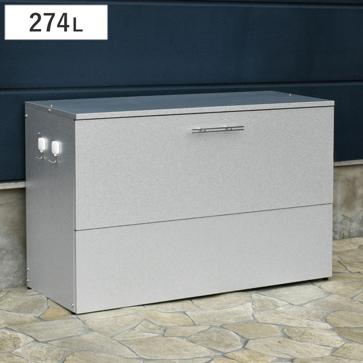 ゴミ収納庫 屋外用 274L オールガルバリウム 幅100x奥行56x高さ63.5cm ごみ箱 コンテナ 大容量 大型 ダストボックス 収納 屋外収納 ゴミ 収納庫 日本製 274リットル 21,630円