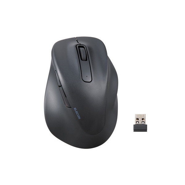 M-XGXL30DBSKBK ワイヤレスマウス 静音 無線 2.4GHz 5ボタン 右手専用 抗菌 XLサイズ EX-G ブラック メーカー直送