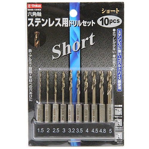 Ｅ－Ｖａｌｕｅ/ショートステンレスドリルＳ/ＥＳＳＤ－１０ＨＥＸ