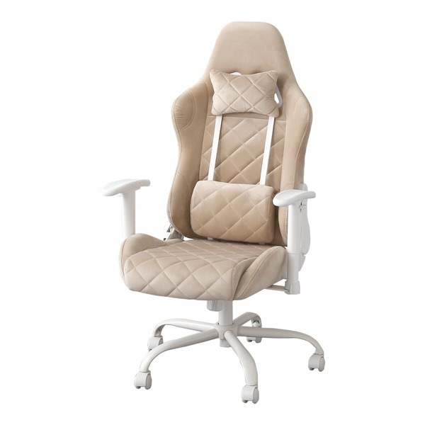 大人かわいいゲーミングチェア ベージュ 組立品