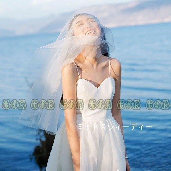 ウェディングドレス キャミソール チュールスカート ミディアム丈ドレス 結婚式 花嫁 二次会 ウエディングドレス 前撮り 披露宴 シンプル ブライダル ホワイト