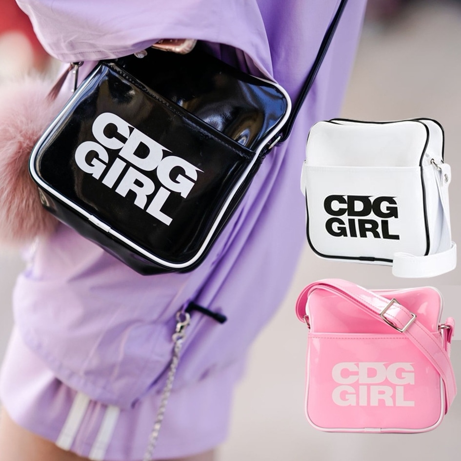 国内発送 / 正規店買付 【COMME des GARCONS】CDG GIRL ロゴ エナメル ショルダーバッグ