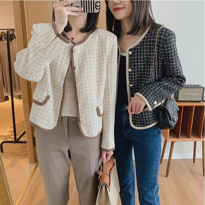 アウター レディース ジャケット ツイードジャケット S M L XL 韓国 ショート ショート丈 長袖 ノーカラー かわいい 大人可愛い きれいめ 大人 上品 おしゃれ お洒落 レトロ 大人女子 5,351円