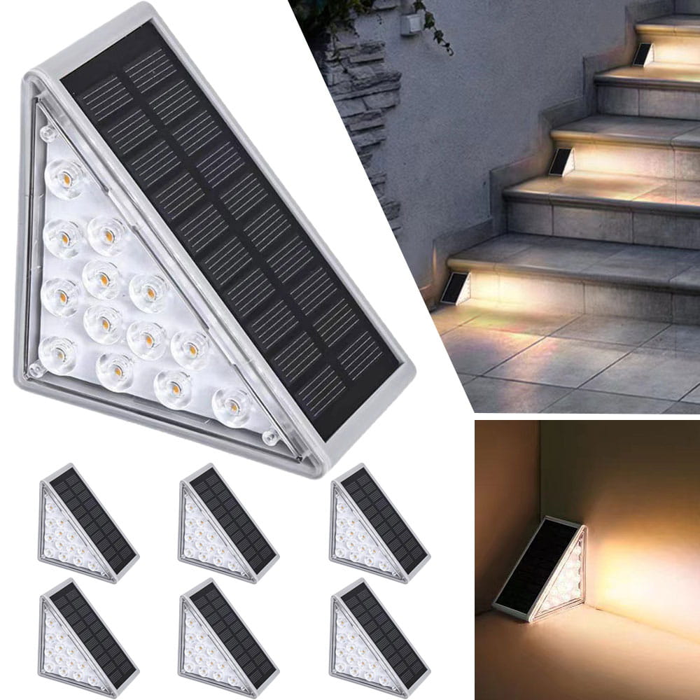 Hot!!!ソーラーステップライト 防水 屋外 階段ライト 温白色 ソーラーデッキライト IP67