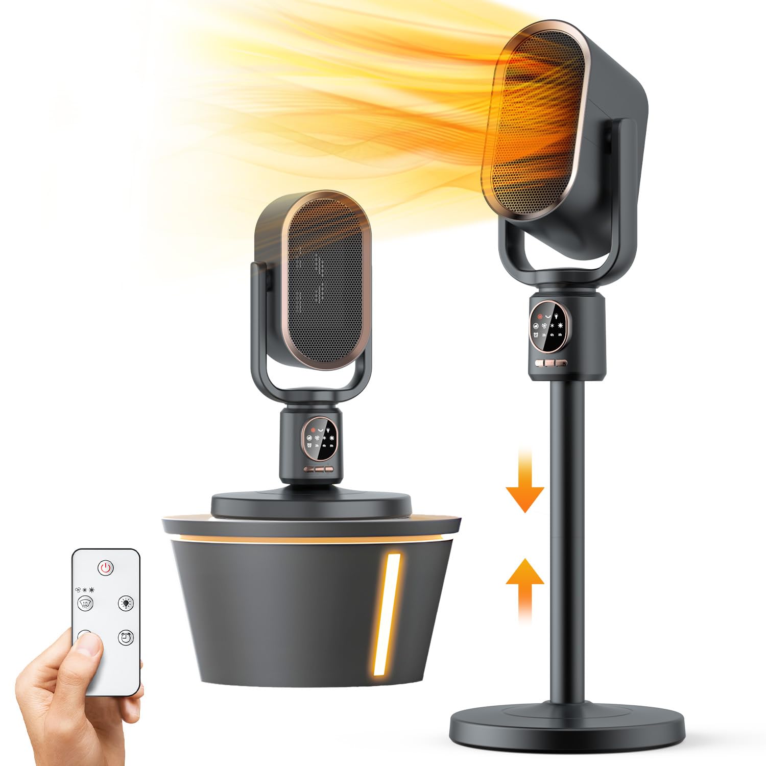 【2秒で加熱&音声コントロール】Sinessy セラミックヒーター 電気 ストーブ ヒーター 小型 暖房器具 温風ヒーター 人気 首振り 静音 ファンヒーター 1500W/1000 86144
