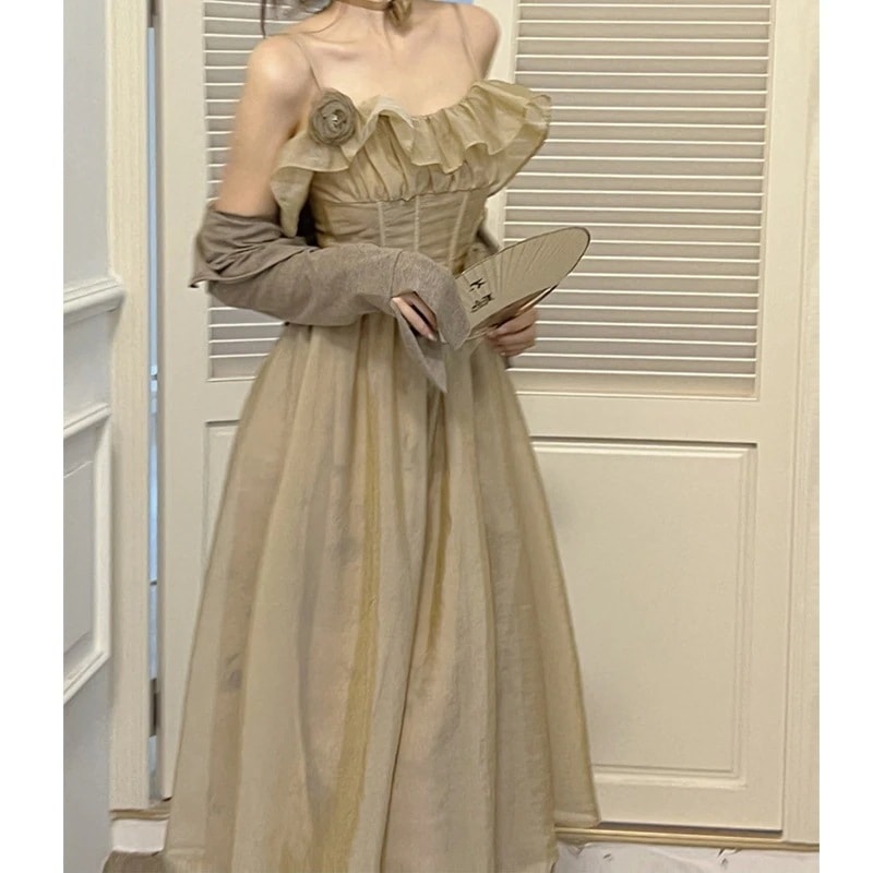 『目玉新商品』デザインの新しい中国の魚の骨ハスの葉のスカートの気質国風弔り下げてぶら下がっているバラの長いスカート+女性は引き立てます 5,068円