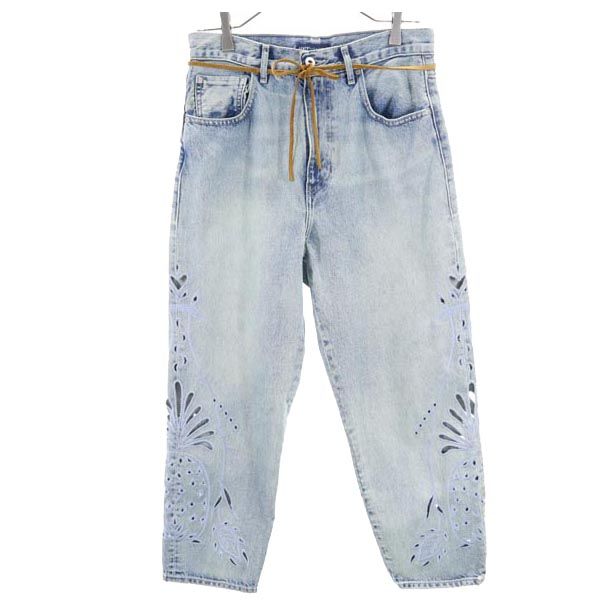 ビッグE BARREL CROP デニムパンツ w26 革紐付き レディース