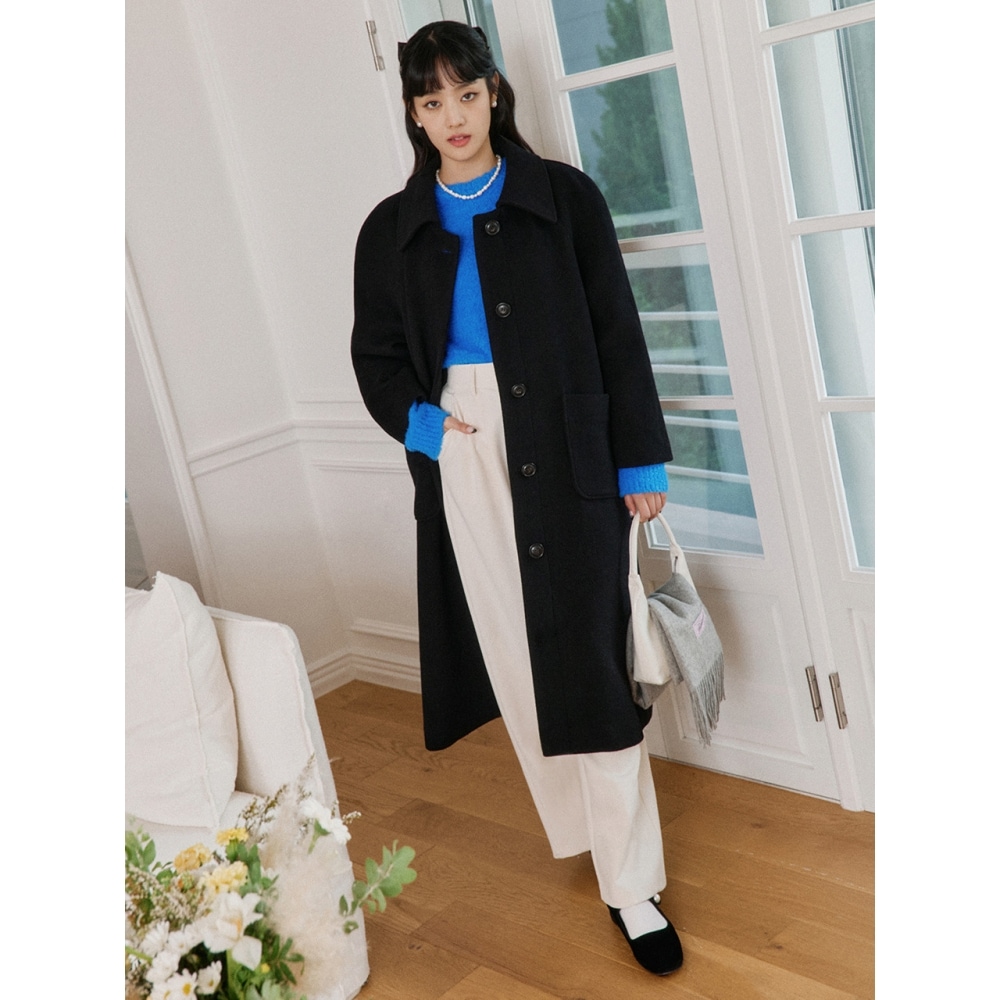 ROLAROLA ウール シングルコート ブラック