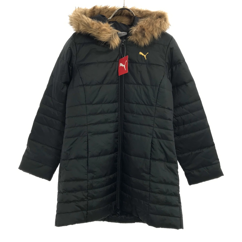 未使用 ロゴ刺繍 パッデド コート M ブラック 中綿 スポーツウェア レディース