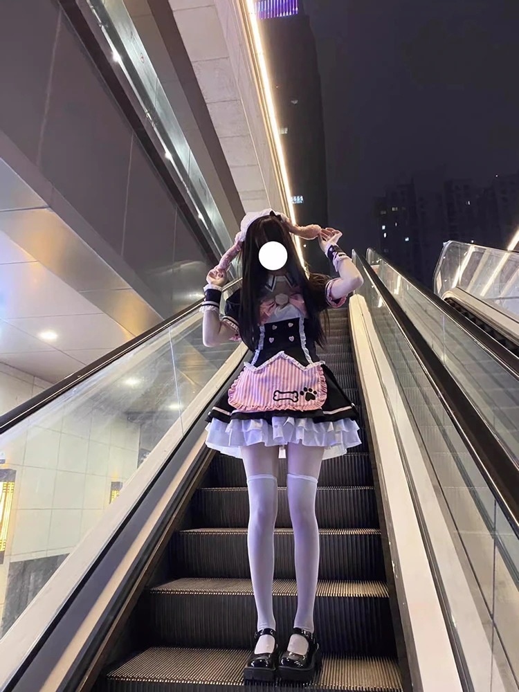 【激安本日限定】ロリータ ワンピースメイド服セット ロリータ っぽい メイド かわいい よくある