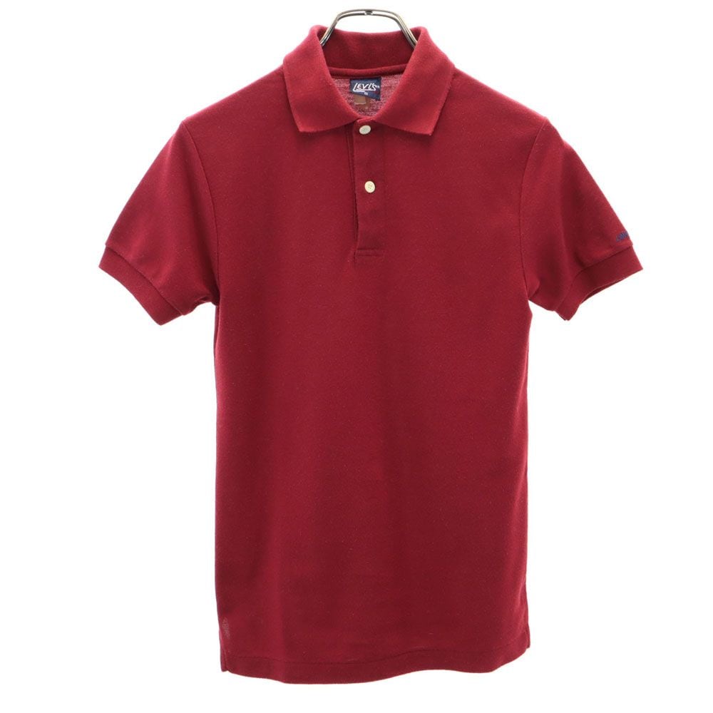70s ヴィンテージ 半袖 ポロシャツ S ボルドー メンズ