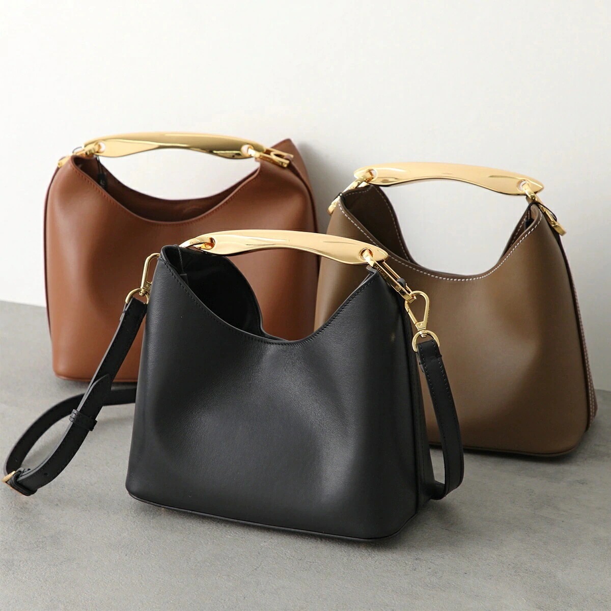 Elleme エレメ ハンドバッグ Small Boomerang Leather ブーメラン スモール レディース レザー ショルダーバッグ メタルハンドル 鞄 カラー3色