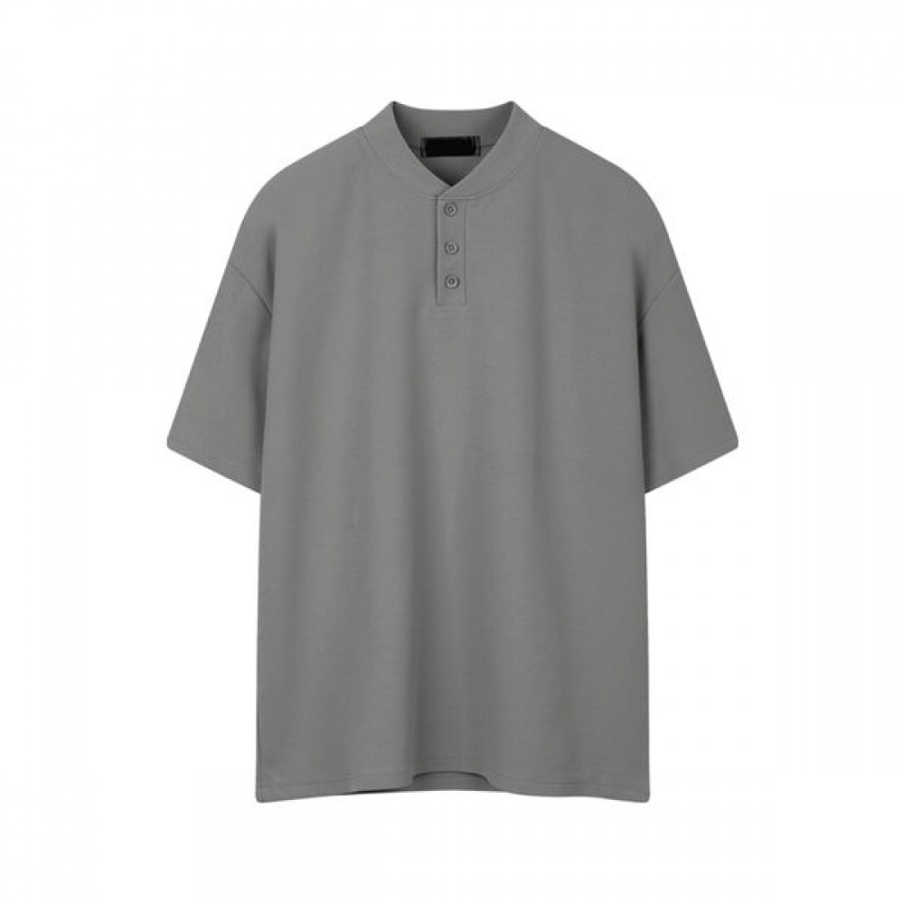 [ハリソン] ヘンリーネックボタン半袖カラティSMEC1168
