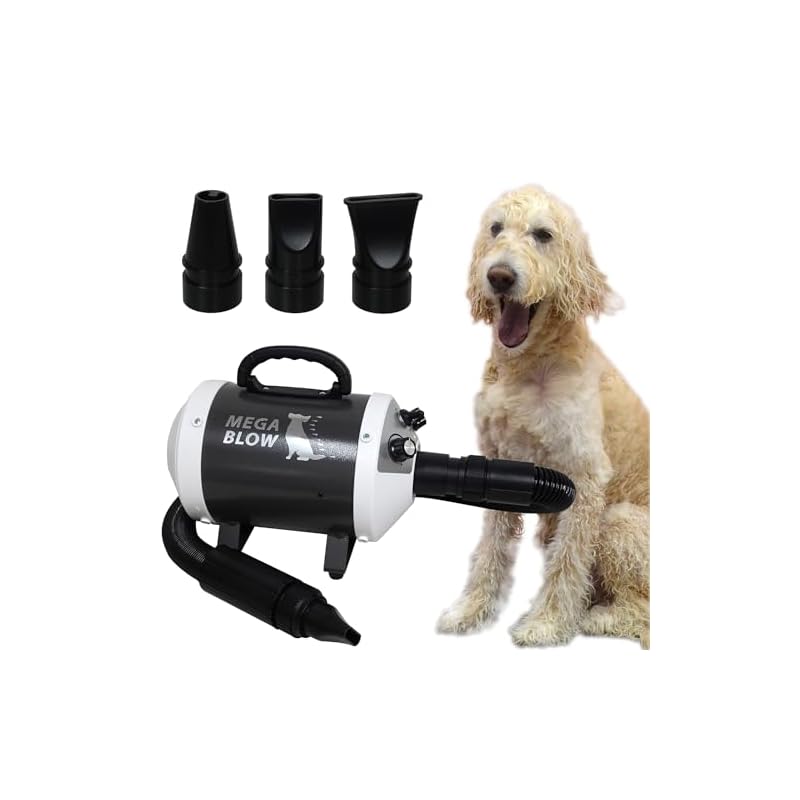 プロ愛用 発売13年 10年ユーザー多数 業務パワー 犬 ドライヤー「メガブロー」(風量・温度無段階調節) 静音 プロの品質をご家庭でも PSE取得商品 日本メーカー ペットドライヤー