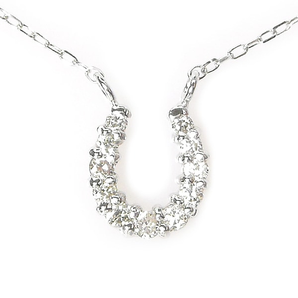 馬蹄 ネックレス プラチナ ホースシュー 天然ダイヤモンド 4月誕生石 レディース 50代 40代 60代 30代 20代 計0.07ct ペンダント pt900 pt850 妻 彼女 ギフト 27,216円