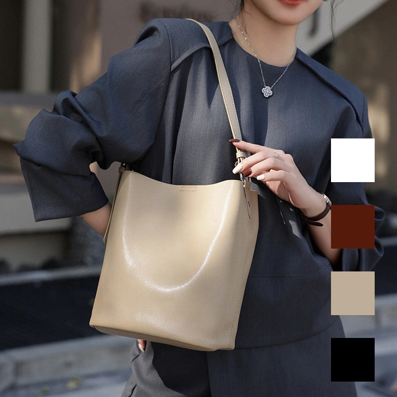 B287 本革 韓国 バケツバッグ ショルダーバッグ レディース 斜めがけバッグ トートバ ッグ 大容量 バッグ 通勤 肩ベルト調節可能 カバン バック 韓国ファッション 4,793円