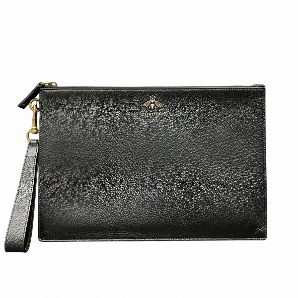 グッチ アニマリエ レザーポーチ 523684 バッグ クラッチバッグ メンズ【中古】