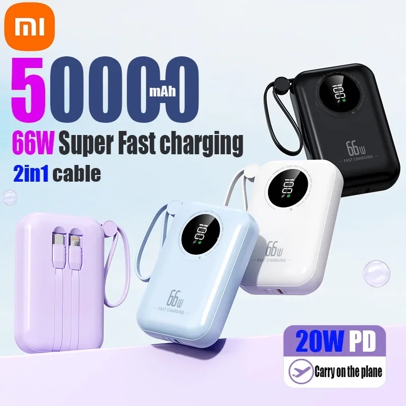 Xiaomi-4-in-1ポータブル急速充電バッテリー,50000mAh,66W,大容量,iPhone, Samsung, Huawei用 - 509