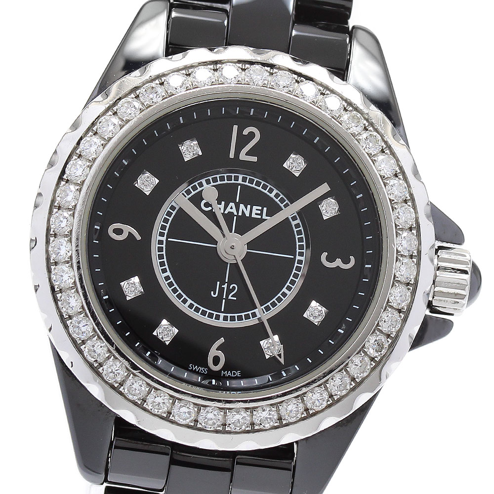 シャネル CHANEL H2571 J12 ダイヤベゼル 8P クォーツ レディース _887904【中古】