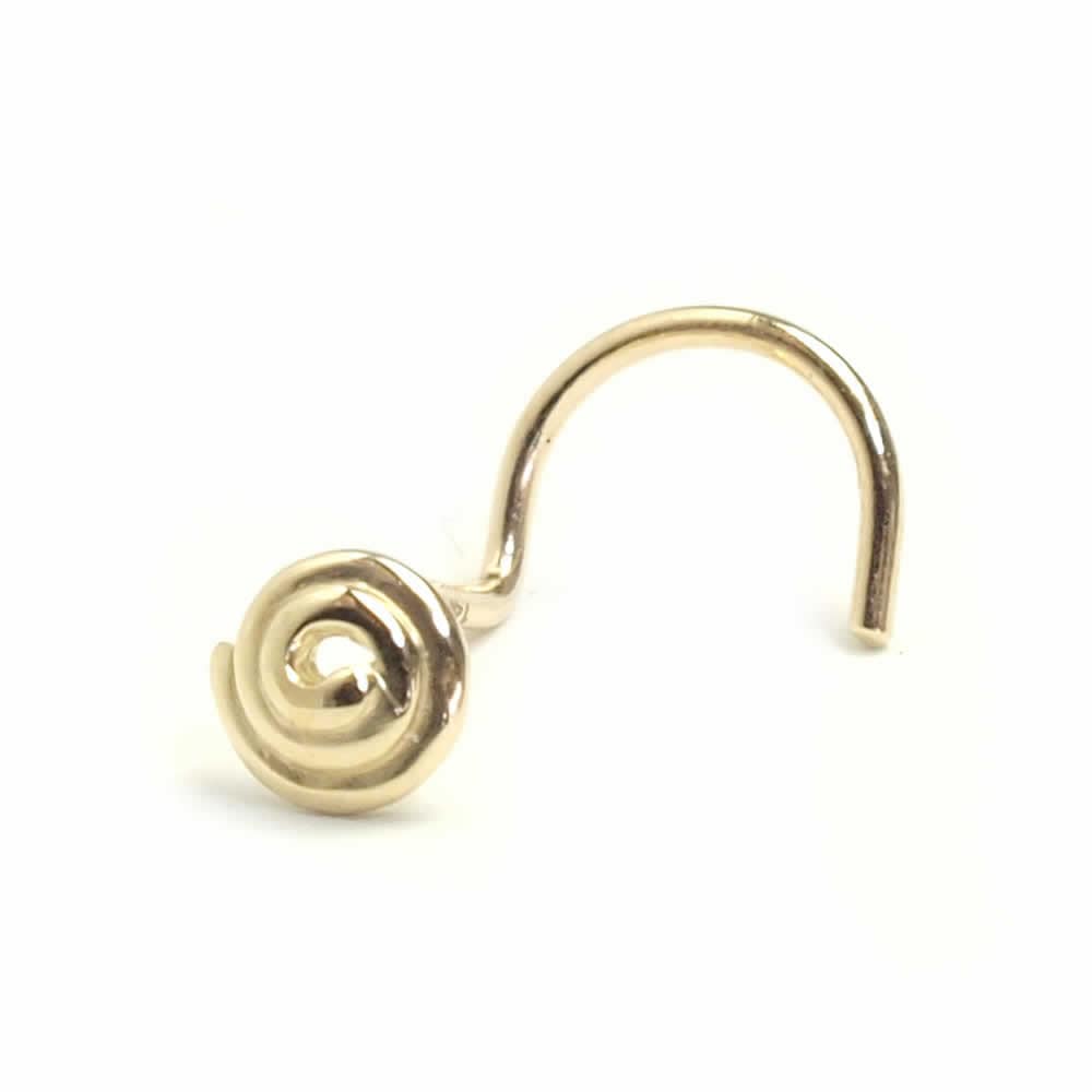 ボディピアス 20G トラガス 14K ゴールド スパイラル ノーズスクリュー 鼻ピアス