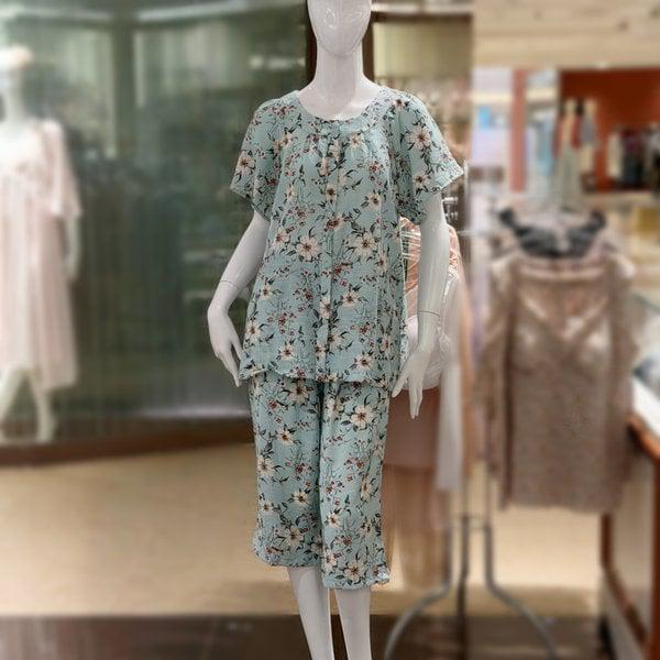 女性レーヨンナイロン花柄パジャマ (WPA7184W MT)