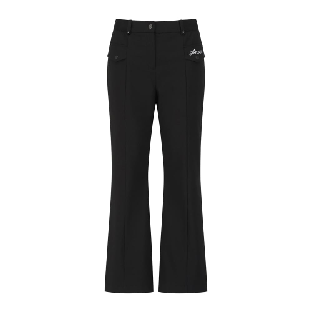 ANEW ゴルフレディースエッセンシャルブーツカットパンツ_BK
