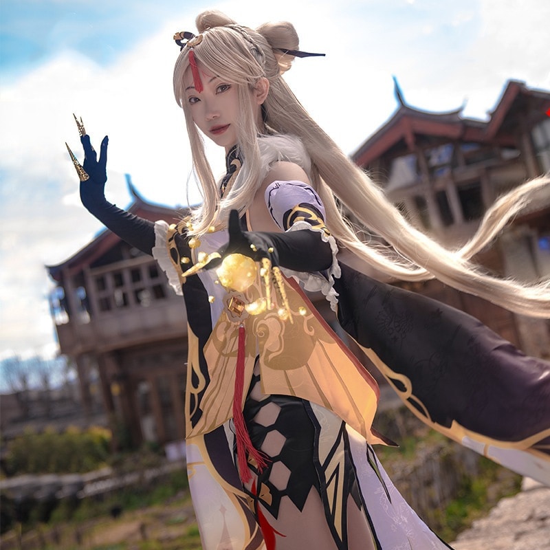 原神 凝光 コスプレ 衣装 ギョウコウ 岩元素 璃月港 璃月七星 セクシー ゲンシン コスプレ衣装 コスチューム パーティー期間限定30％