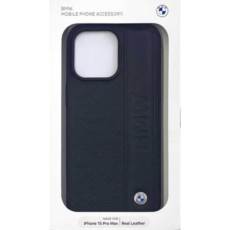 エアージェイ　BMW iPhone15 Pro Max用 本革 背面ケース ブラック　BMHCP15X22RDPK