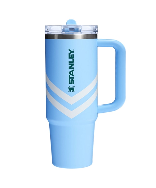 【STANLEY】 QUENCHER PRO TOUR FLIP STRAW TUMBLER 887ml CORNFLOWER BLUE CHEVRON タンブラー 正規品