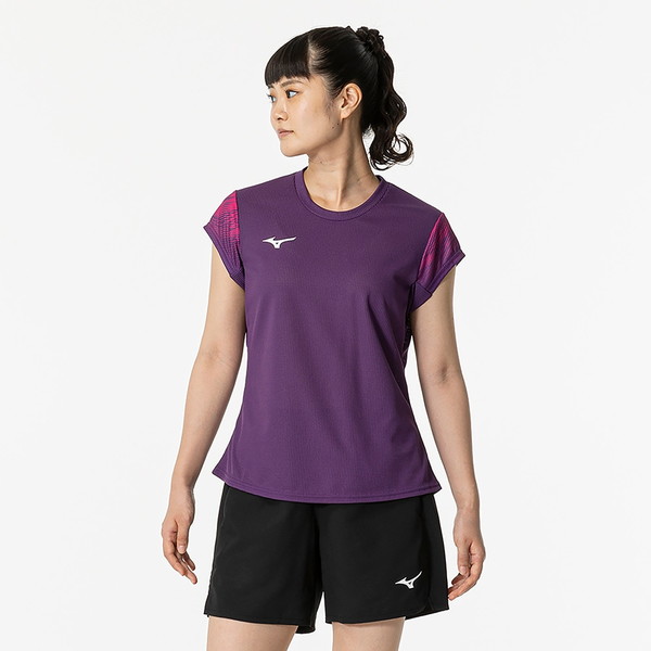 MIZUNO ミズノ 汗処理／通気 ドライエアロフローゲームシャツ ラケットスポーツ ウィメンズ ゲームウエア 62JAB20167