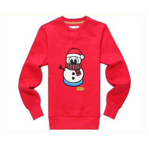 正規品PANCOAT パンコート POPSNOWMAN FLEECE CREWNECK (RIBBON RED) キャラクター トレーナー 長袖 クルーネック Tシャツ