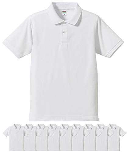 ユナイテッドアスレ 5050-01 5.3オンス ドライカノコ ユーティリティー ポロシャツ 10枚セット メンズ(ホワイト,M)
