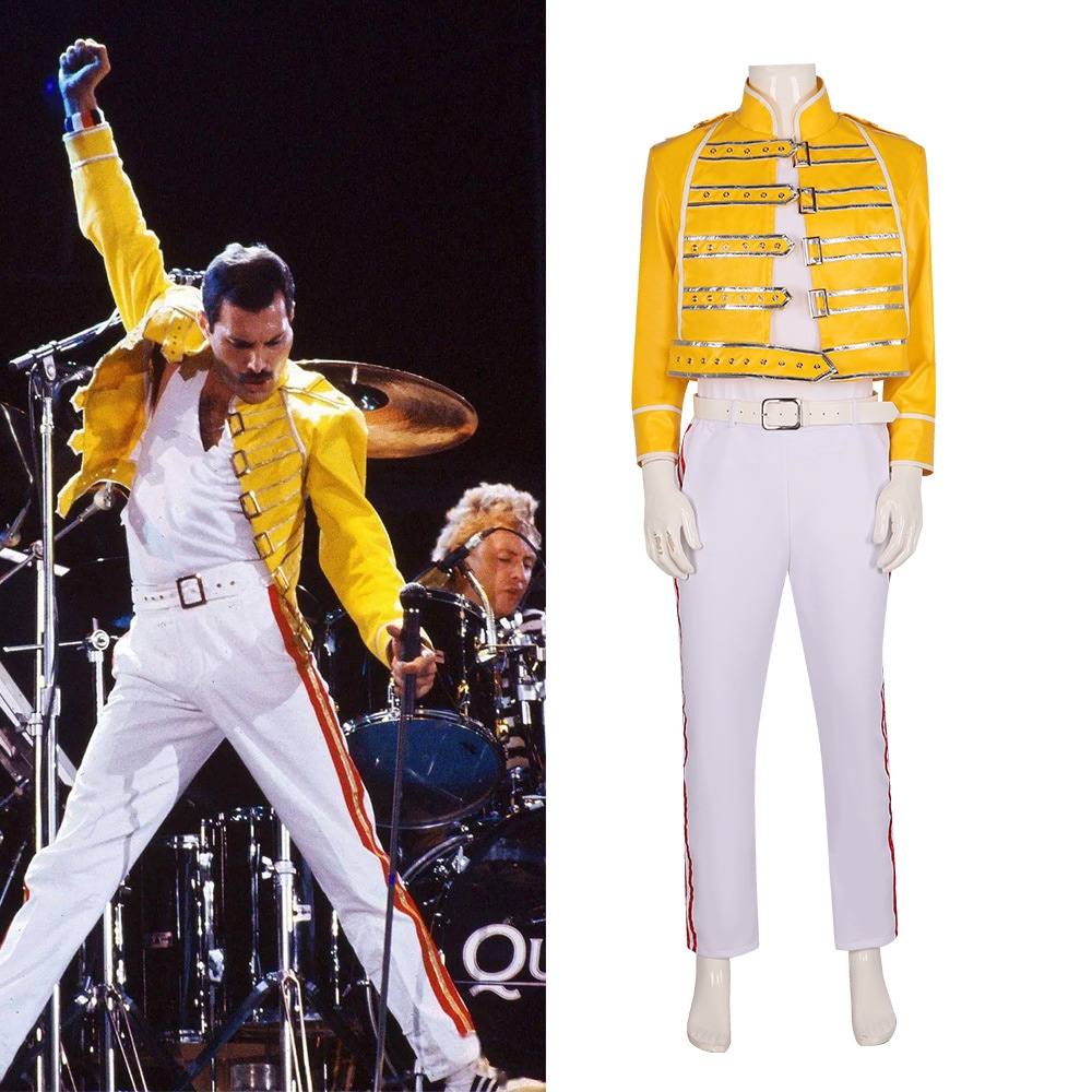 【速達!】クイーンバンドボーカルのフレディコス衣装Freddie Mercuryステージパフォーマンス衣装ハロウィンパフォーマンス衣装