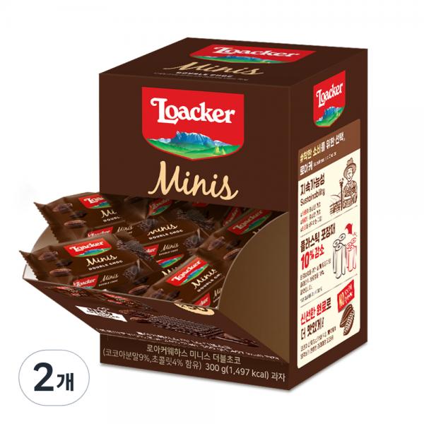 ローカー ウエハース ミニス ダブルチョコ ディスペンサー 30p 로아커 웨하스 미니스 더블초코 디스펜서 30p