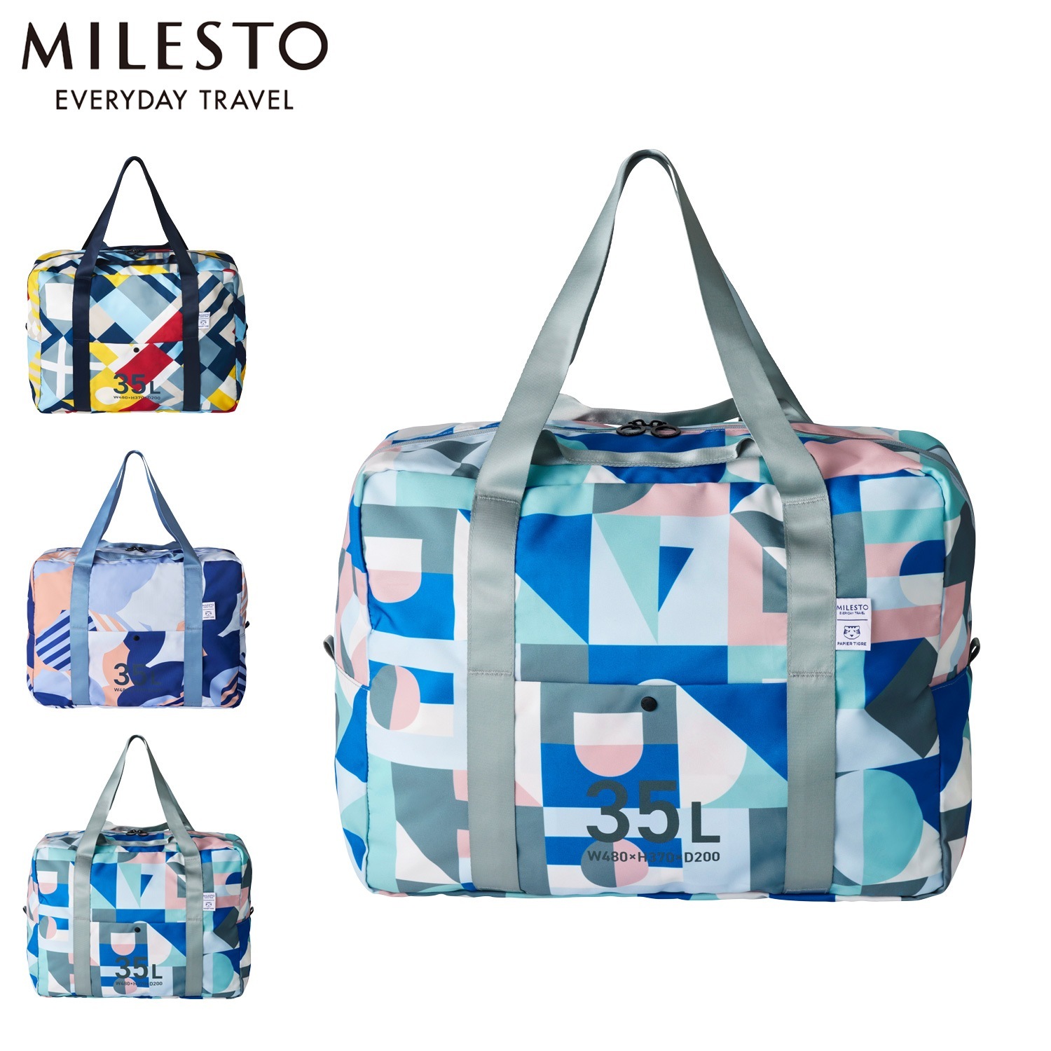 ボストンバッグ メンズ レディース 35L 大容量 旅行 ブルー MLS947