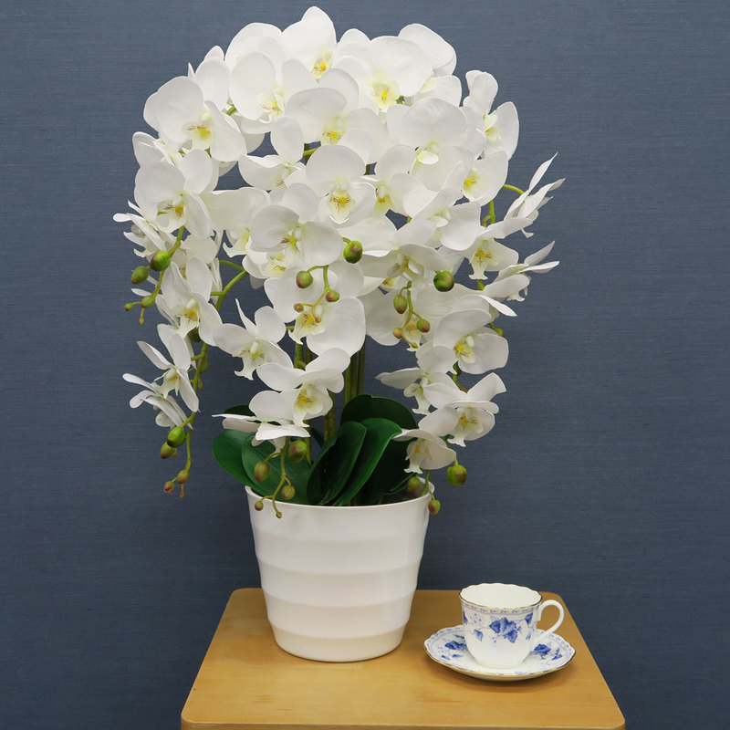 人工観葉植物 胡蝶蘭 白 65cm 【 造花 インテリア 胡蝶蘭 インテリアフラワー コチョウラン アートフラワー フェイクフラワー 】