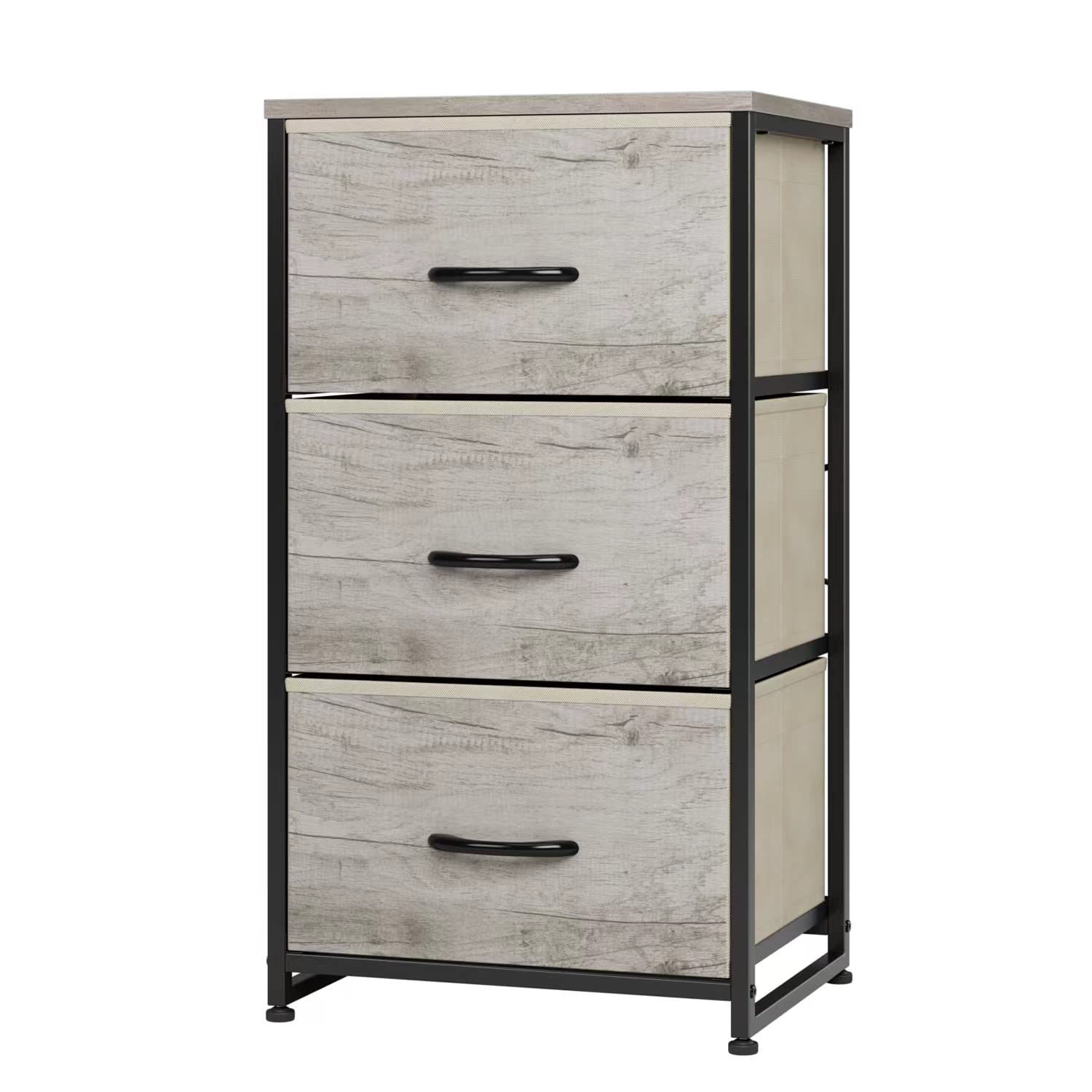 Nicehill チェスト 収納 タンス 引き出し オーガナイザー 収納ケース 衣類収納 木製天板 組立簡単 転倒防止 3段（幅40 x 奥行き30 x 高さ72.5）(ライトウッドグレイン)