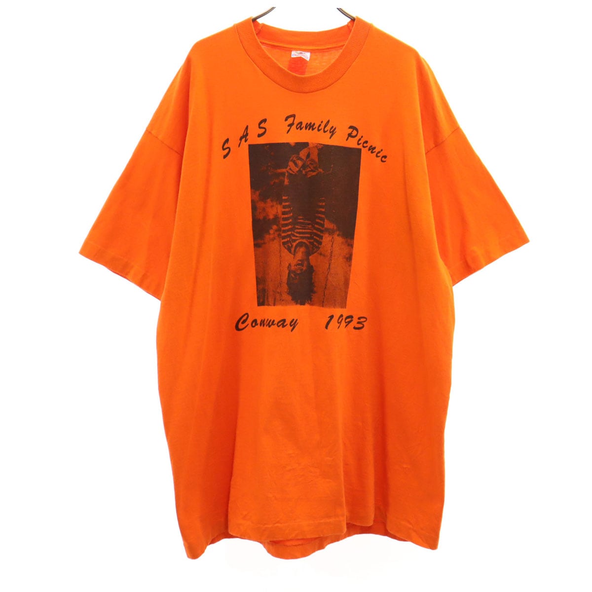 90s オールド USA製 半袖 Tシャツ XXL オレンジ シングルステッチ メンズ 古着