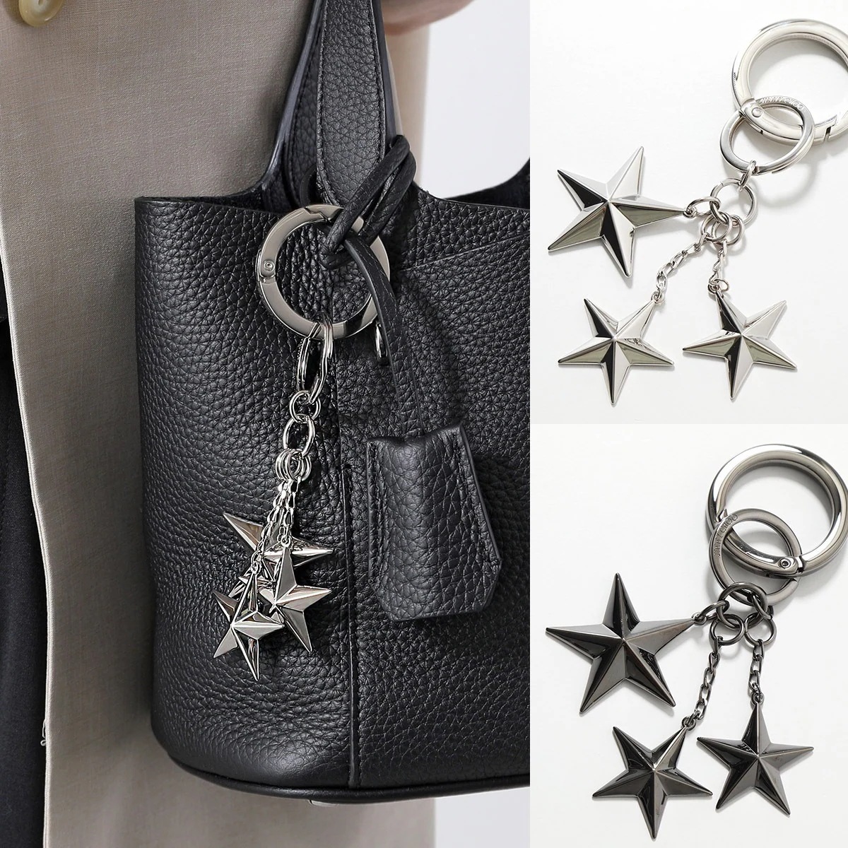 Jimmy Choo ジミーチュウ キーリング WESTLEY MTL ウェスリー レディース スター 星 バッグチャーム キーホルダー カラー2色