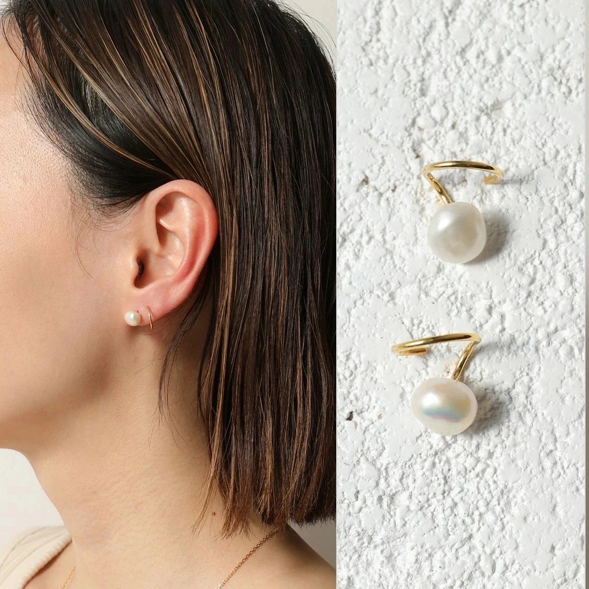 MARIA BLACK マリアブラック ピアス 100715YG Baroque Twirl レディース パール アクセサリー 片耳販売 シルバー925 Gold-HP