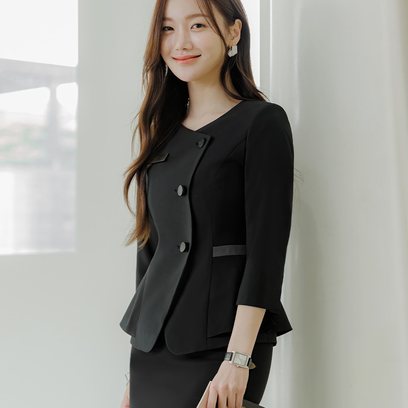 韓国 ファッション ジャケット セット スーツ エステティックサロン 眉ビューティーサロン 洗えるスーツ