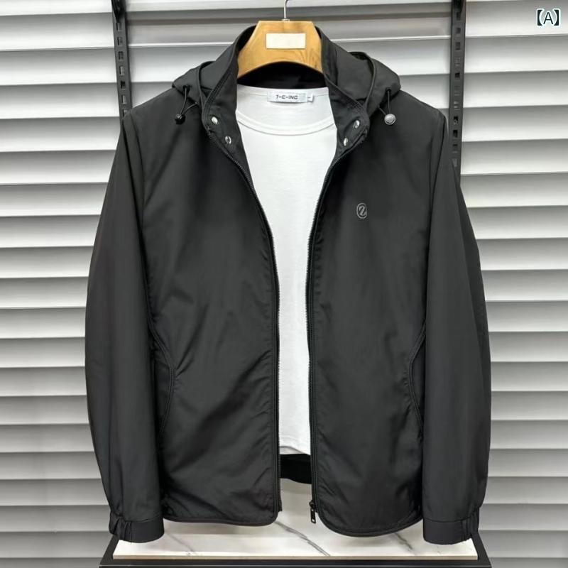 メンズ ファッション ジャケット 春秋 取り外し 可能 フード 個性 スリム カジュアル ジャケット 薄手 涼しい