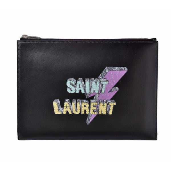 iPad miniケース/クラッチバッグ SAINT LAURENT　IPAD タブレットケース　ロゴ/ブラック
