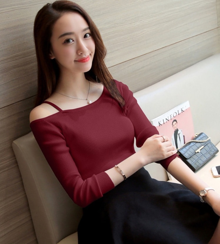 トップス ワンピース デート モテアイテム ニットソー セーター 長袖 ワンショルダー 可愛い きれいめ 上品 おしゃれ かっこいい 可愛い ラブリー キュート ガーリー クール モード系